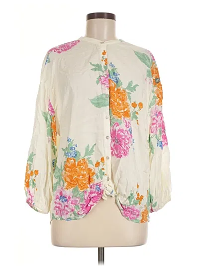 Pre-owned Z Supply 3/4 Sleeve Blouse In Ivory