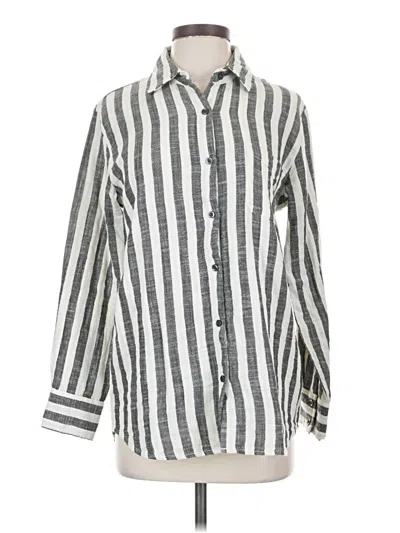 Pre-owned Z Supply 3/4 Sleeve Button Down Shirt In Silver