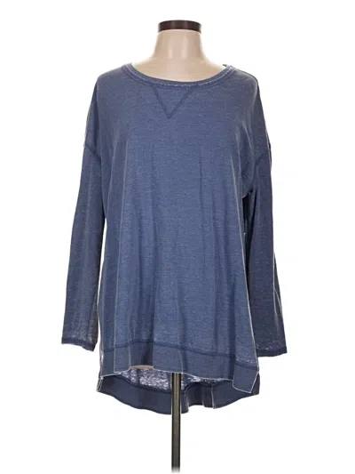 Pre-owned Z Supply 3/4 Sleeve Top Blue Scoop Neck Tops