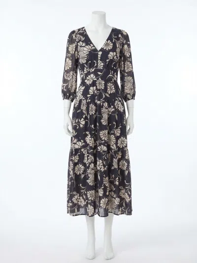 Z Supply Adelina Ari Floral Midi Dress In Parchment In Animal Print