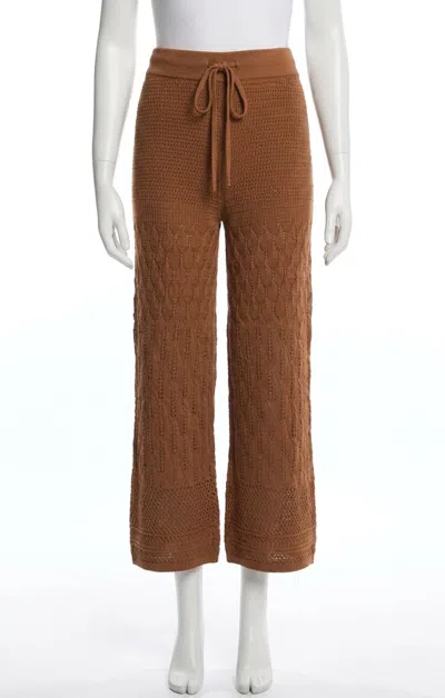 Z Supply Adia Crochet Pant In Teakwood In Brown