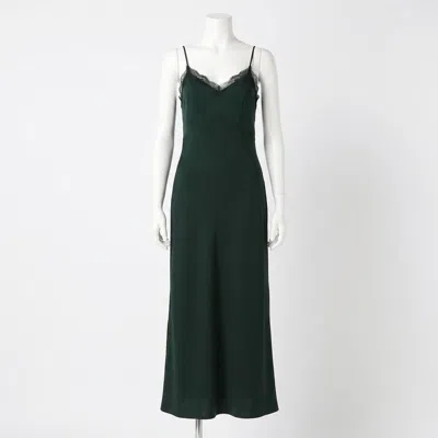 Z Supply After Hours Luxe Satin Midi Dress In Garland Green In Black