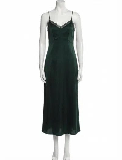 Z Supply After Hours Luxe Satin Midi Dress In Garland Green