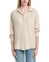Z Supply Alfie Button Up Linen-blend Shirt In Brown