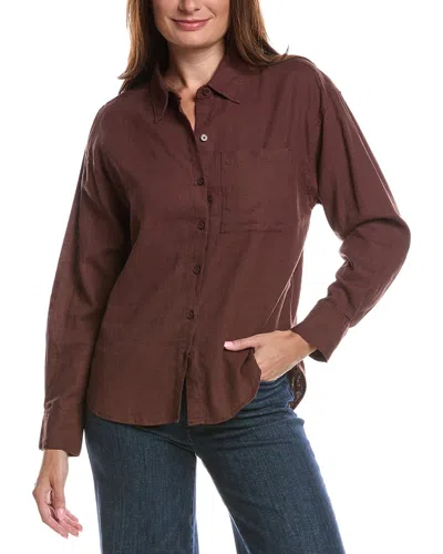 Z Supply Alfie Button Up Shirt In Chocolate Cherry In Brown