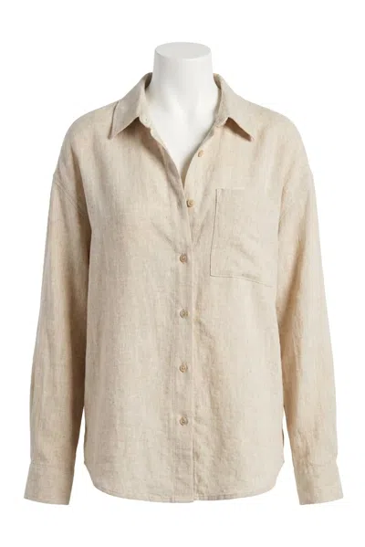 Z Supply Alfie Button Up Shirt In Flax In Beige