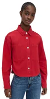 Z Supply All Day Cropped Denim Jacket Cherry In Cherry
