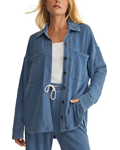 Z Supply All Day Knit Denim Jacket In Blue