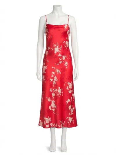 Z Supply Alyse Darya Floral Maxi Dress In Kiss Me Red In Multi
