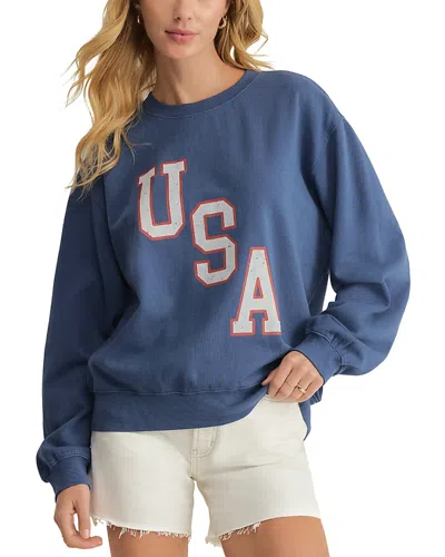 Z Supply Americana Boyfriend Sweatshirt In Blue