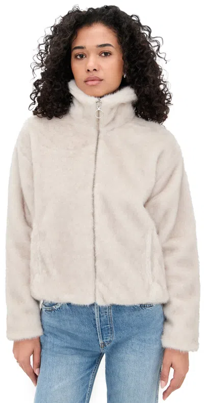 Z Supply Amethyst Faux Fur Jacket Crystal In Neutral