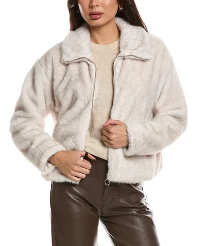 Z Supply Amethyst Faux Fur Jacket In White