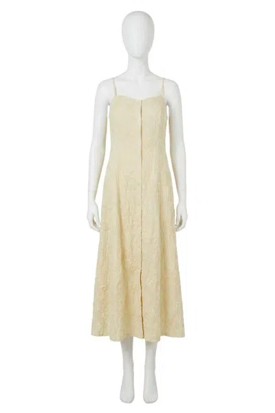 Z Supply Angel Eyes Textured Midi Dress In Champagne In Yellow
