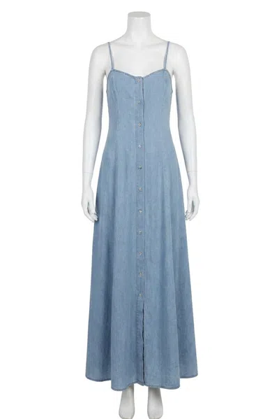 Z Supply Angel Eyes Twill Midi Dress In Lake Blue
