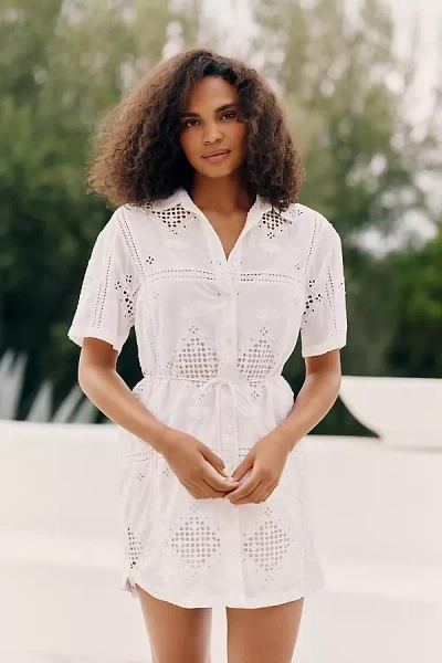 Z Supply Annabelle Cotton Eyelet Shirtdress In White
