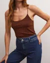 Z SUPPLY ANZA SPARKLE CAMI TOP IN BROWN