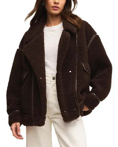 Z Supply Ari Sherpa Coat In Brown