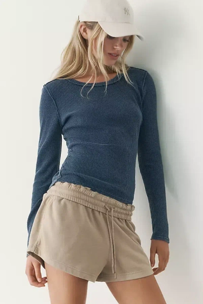 Z Supply Arlet Thermal Long-sleeve Top In Blue