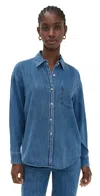 Z Supply Atwood Denim Shirt Medium Indigo In Blue