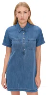 Z Supply Authentic Denim Mini Dress Medium Indigo In Purple