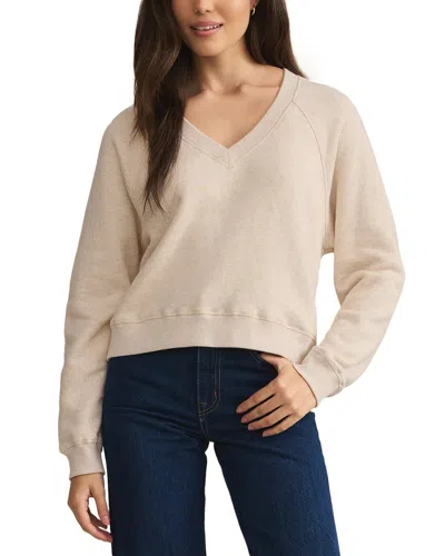 Z Supply Avenue V-neck Sweatshirt In Neutral