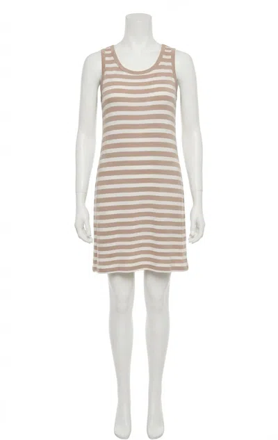 Z Supply Aya Striped Dress In Taupe/white In Multi