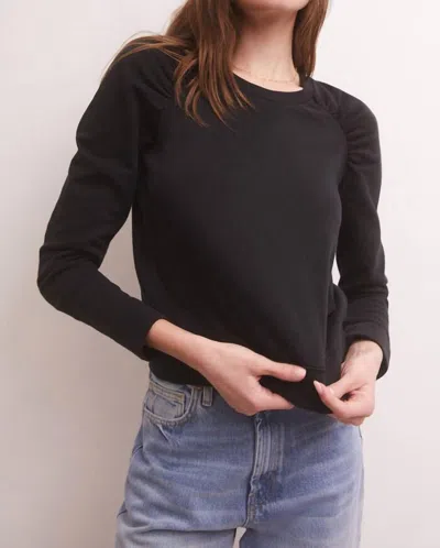 Z Supply Azalea Long Sleeve Sweatshirt In Black