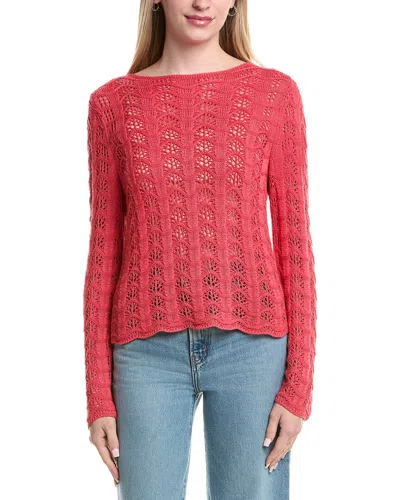 Z Supply Azura Crochet Sweater In Pink