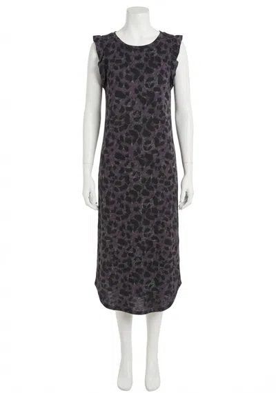 Z Supply Bailey Slub Wild Cat Dress In Washed Black
