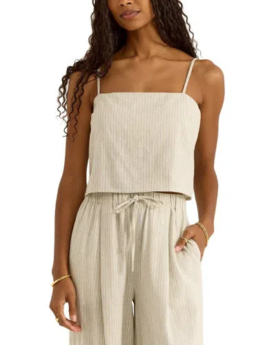 Z Supply Ballast Casita Stripe Linen-blend Tank In White
