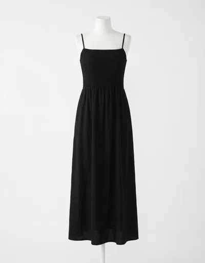 Z Supply Bayside Linen Maxi Dress In Black