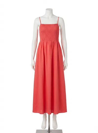 Z Supply Bayside Linen Maxi Dress In Persimmon In Red