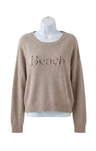 Z Supply Beach Embroidered Sweater In Natural Heather In Neutral