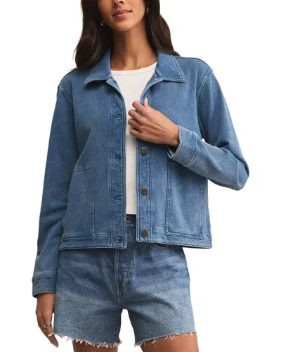 Z Supply Bel Air Knit Denim Jacket In Blue