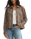 Z Supply Bel Air Leopard Denim Jacket In Brown