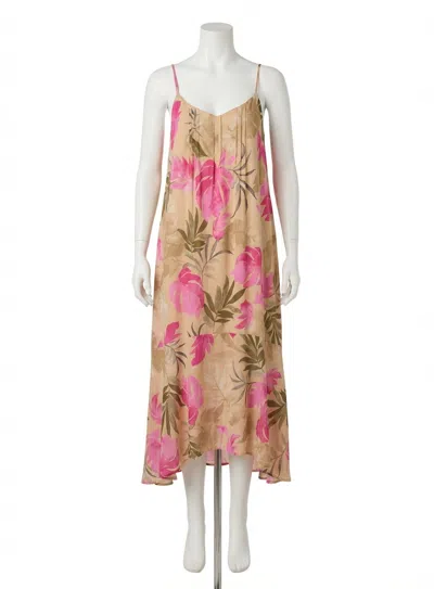 Z Supply Benson Ula Tropical Midi Dress In Desert Tan In Brown