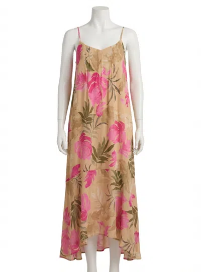 Z Supply Benson Ula Tropical Midi Dress In Desert Tan In Multi