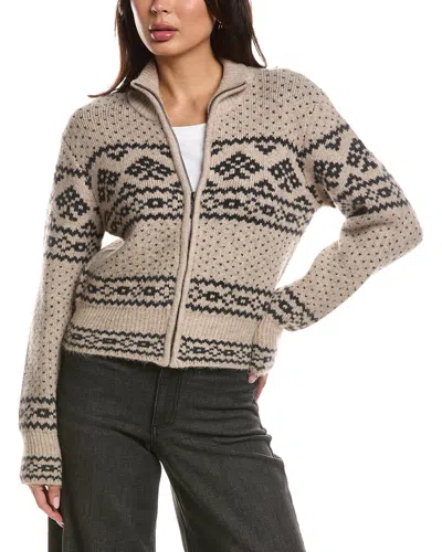 Z Supply Bismarck Zip Cardigan In Smoked Heather In Brown