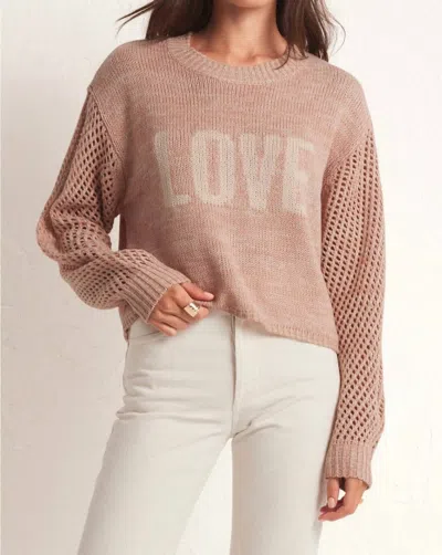 Z Supply Blushing Love Sweater In Soft Pink In Brown