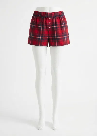 Z Supply Boyfriend Boxer Shorts In Haute Red In Multi