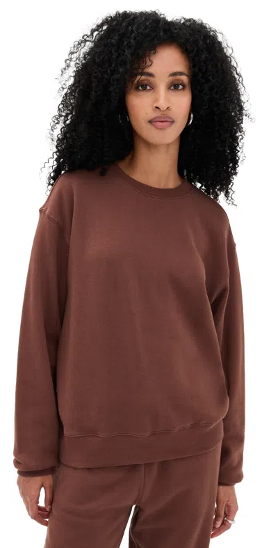 Z Supply Boyfriend Cotton Sweatshirt Sandalwood In Brown