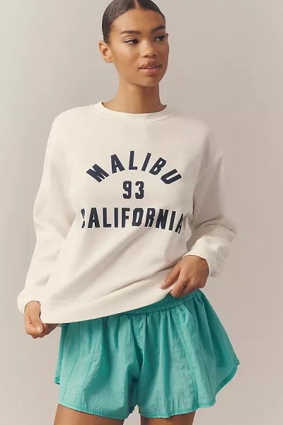 Z Supply Boyfriend Crew-neck Sweatshirt In White