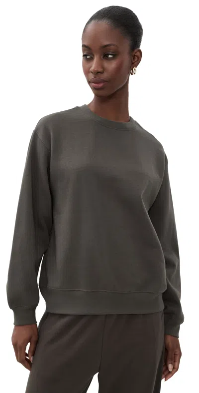 Z Supply Boyfriend Sweatshirt Cocoa Bean In Gray