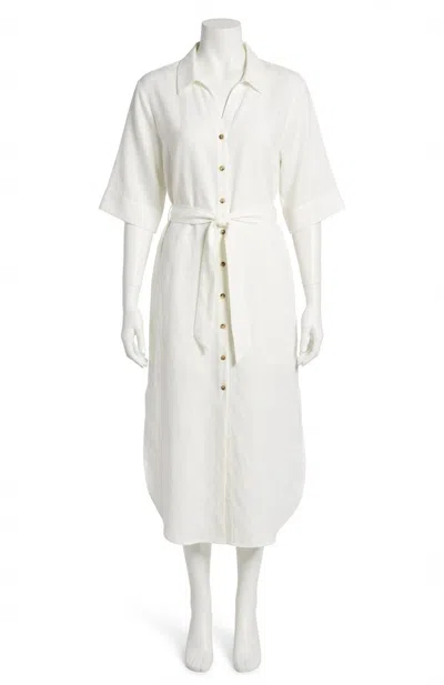 Z Supply Brise Linen Midi Dress In White