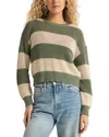 Z Supply Broadbeach Stripe Sweater In Green