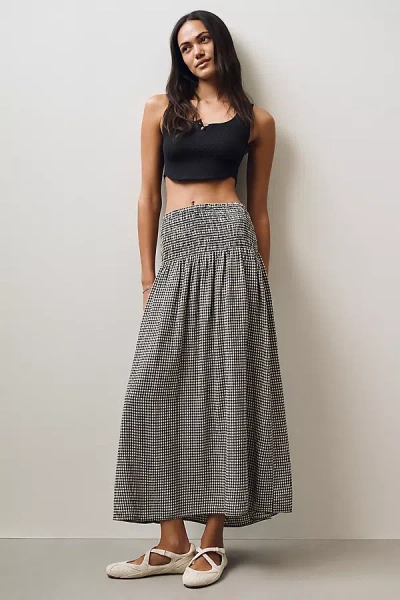 Z Supply Brooke Smocked-waist Midi Skirt In Multi