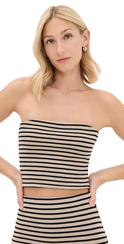 Z Supply Caffari Striped Tube Top Putty In Brown