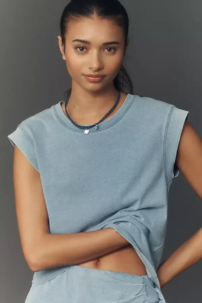 Z Supply Camino Cotton Jersey Top In Blue