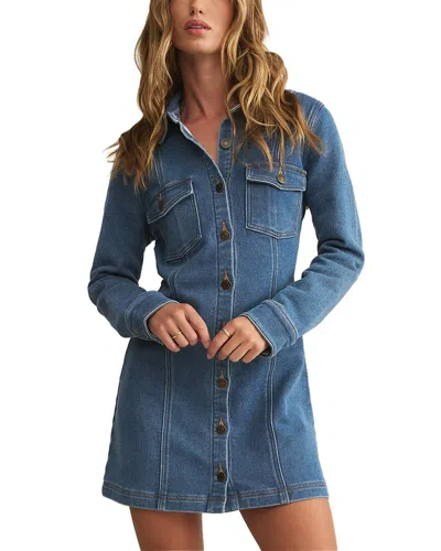 Z Supply Candice Knit Denim Dress In Blue