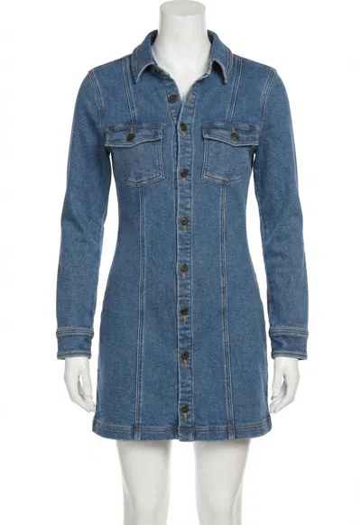 Z Supply Candice Knit Denim Dress In Vintage Indigo In Blue